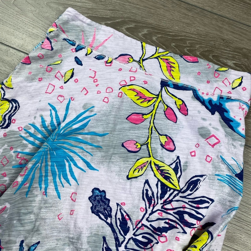 Fresh Produce Women's 100% Cotton A Line Mini Skirt Grey Multicolor Floral Small